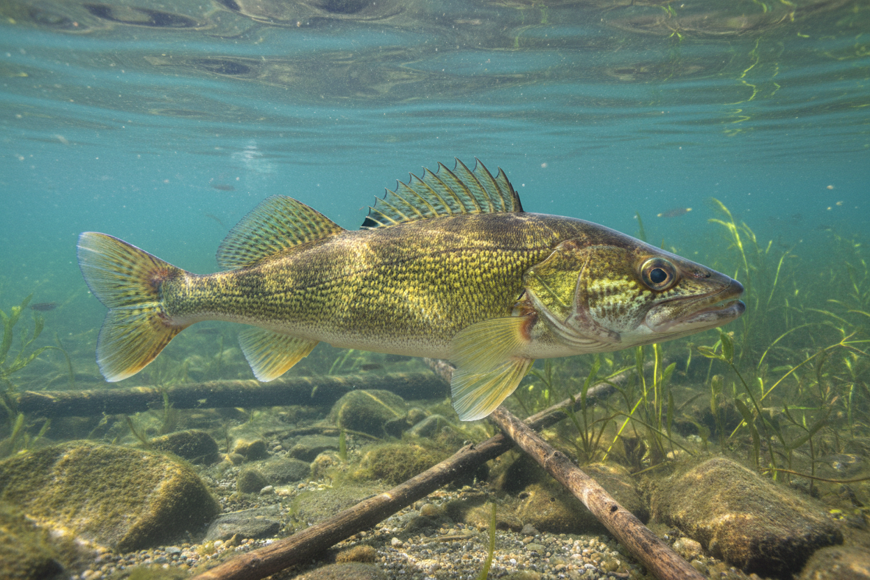 Realistic Walleye Swimming